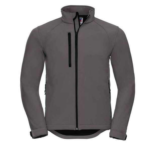 Russell Mens Plain Soft Shell Jacket / Titanium